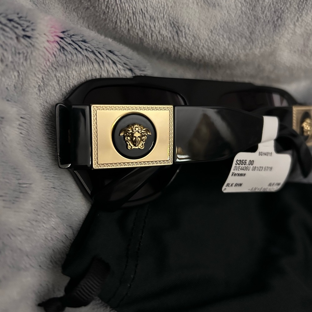 Versace Black Sunglasses with Gold Medusa Plaques - Picture 6 of 11